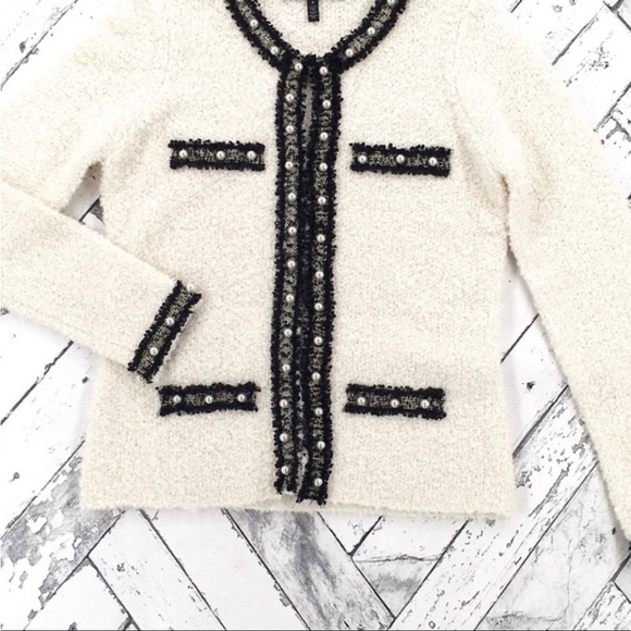 WHBM Faux Pearl-Detail Sweater Jacket | Sz XS - Picture 4 of 7